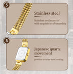 BERNY Square Women Wristwatch Luxury Fashion Quartz watches Minimalist Rectangle Mini Dial Stainless Steel Jewelry Women's Watch