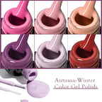 MTSSII 12pcs Gel Nail Polish Set Nude Pink Red Glitter Semi Permanent Soak Off  UV Gel Varnish Manicure Kit Nail Supplies DIY
