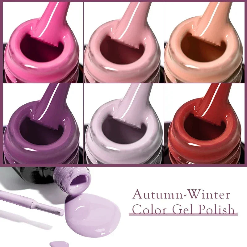 MTSSII 12pcs Gel Nail Polish Set Nude Pink Red Glitter Semi Permanent Soak Off  UV Gel Varnish Manicure Kit Nail Supplies DIY