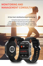 LIGE New 2.2-inch 3D Curved Screen Smart Watch With LED Light Thermometer Health Monitor Smartwatch BT Call Sports Fitness Watch