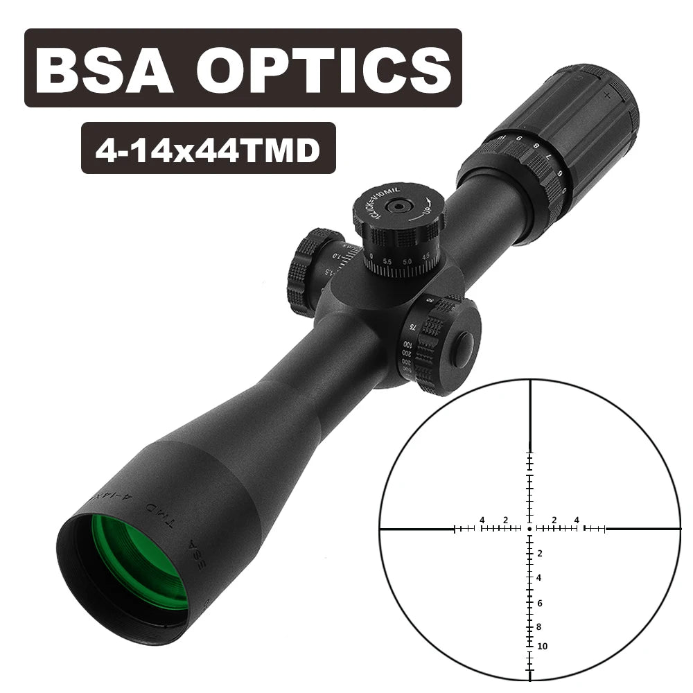 BSA Optics TMD 4-14X44 FFP Hunting Scope First Focal Plane Sight Tactical Glass Etched Reticle Optical Sights Ürün ana görseli