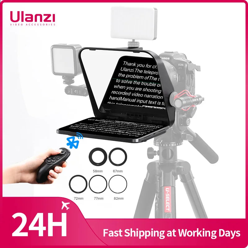 Ulanzi RT02 Universal Teleprompter Prompter DSLR Camera Smartphone Tablet Laptop Teleprompter Live Streaming Video Recording Ürün ana görseli