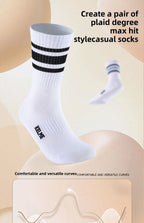 Kelme Men's Mid Length Socks 3 Pairs Of Casual Socks Sweat Absorbing And Breathable Sports Socks Running Speed Dry Socks
