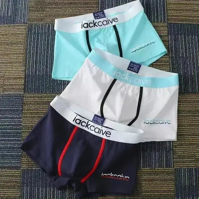 3Pcs Male Panties Cotton Men's Underwear Boxers Breathable Man Boxer Printed Underpants Comfortable Shorts Men Underwear M-3XL