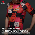 X-TIGER Summer Men's Cycling Jersey Short Sleeve Slim Fit GRAFFITI ART STYLE Breathable Maillot for Mountain Road Bike Pro