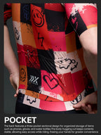X-TIGER Summer Men's Cycling Jersey Short Sleeve Slim Fit GRAFFITI ART STYLE Breathable Maillot for Mountain Road Bike Pro