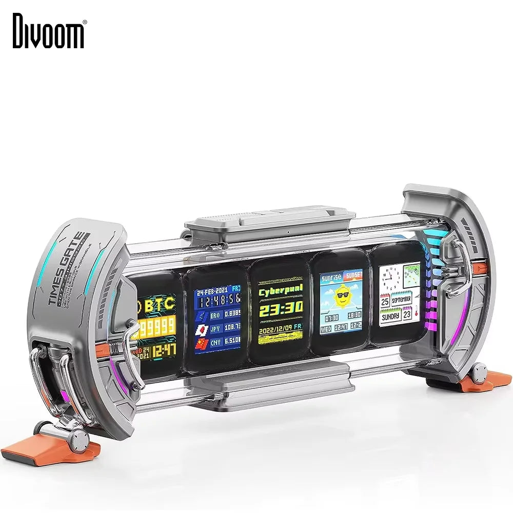 Divoom Times Gate Gaming Room Setup Digital Clock with Smart APP Control, WiFi Connect, RGB LED Display, Office Decor Cyberpunk Ürün ana görseli