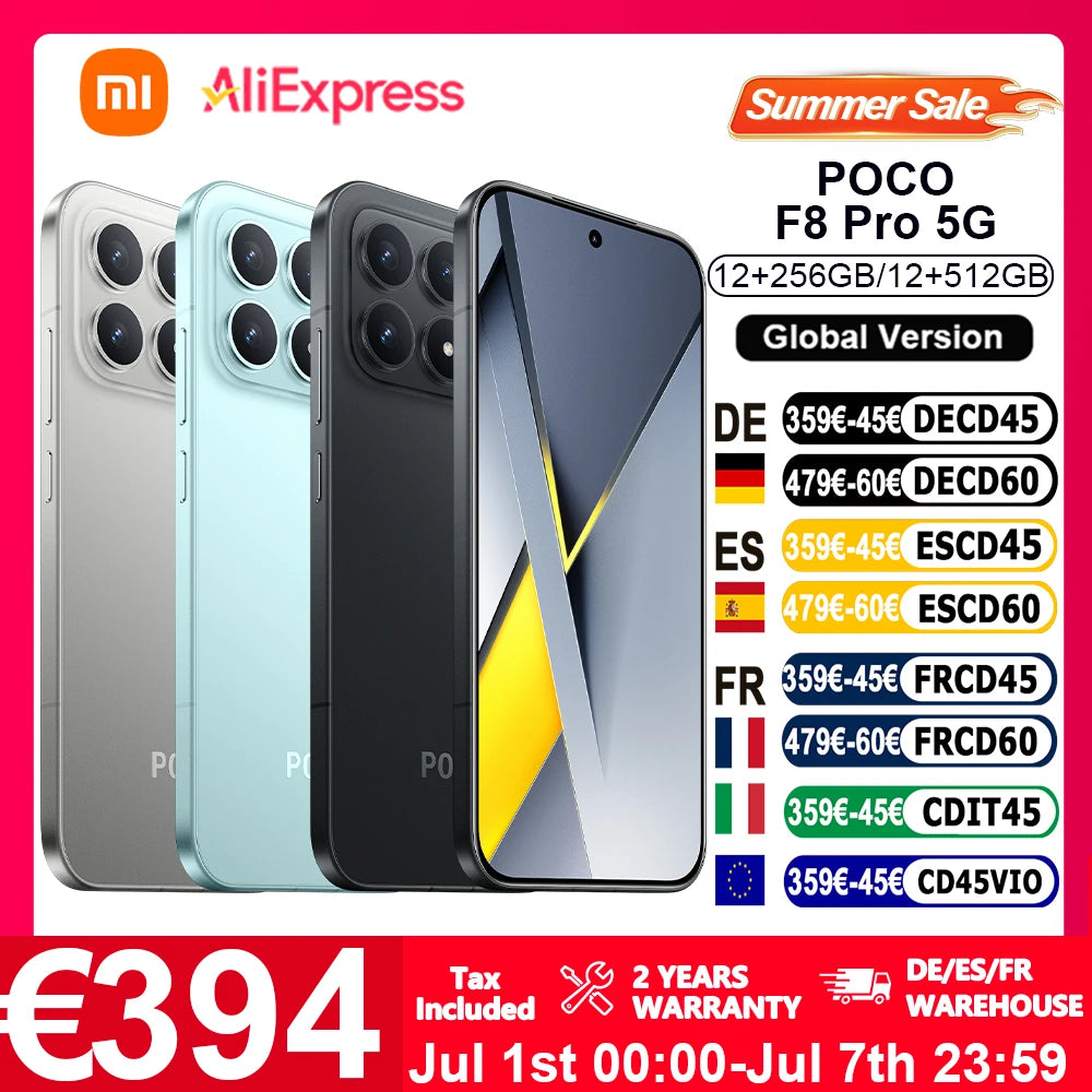 Global Version POCO F8 Pro 5G 6.59" Snapdragon® 8 Elite Mobile Platform 6210mAh 100W HyperCharge 50MP camera NFC IP68 XIaomi