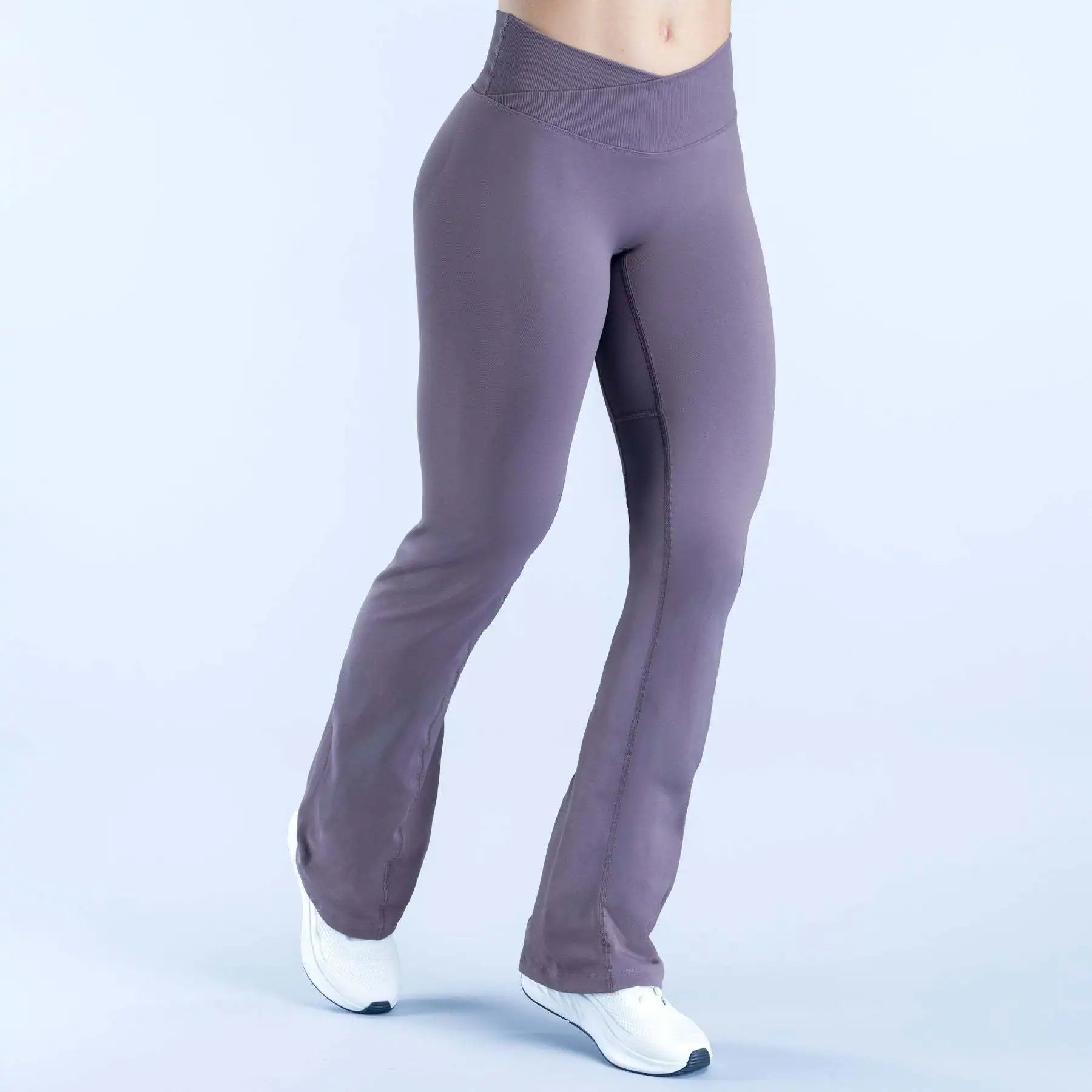 NCLAGEN Vision Flares Women's Gym Fashion Yoga Pants Front Cross High Waist Seamless Sports Leggings Fitness Wide-leg Trousers