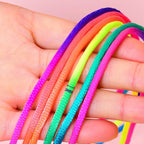 Rainbow Cats Cradle String 1.6M/63 Inch Long Rainbow Colourful Finger Rope Chinese Finger String Games Toy for Kids
