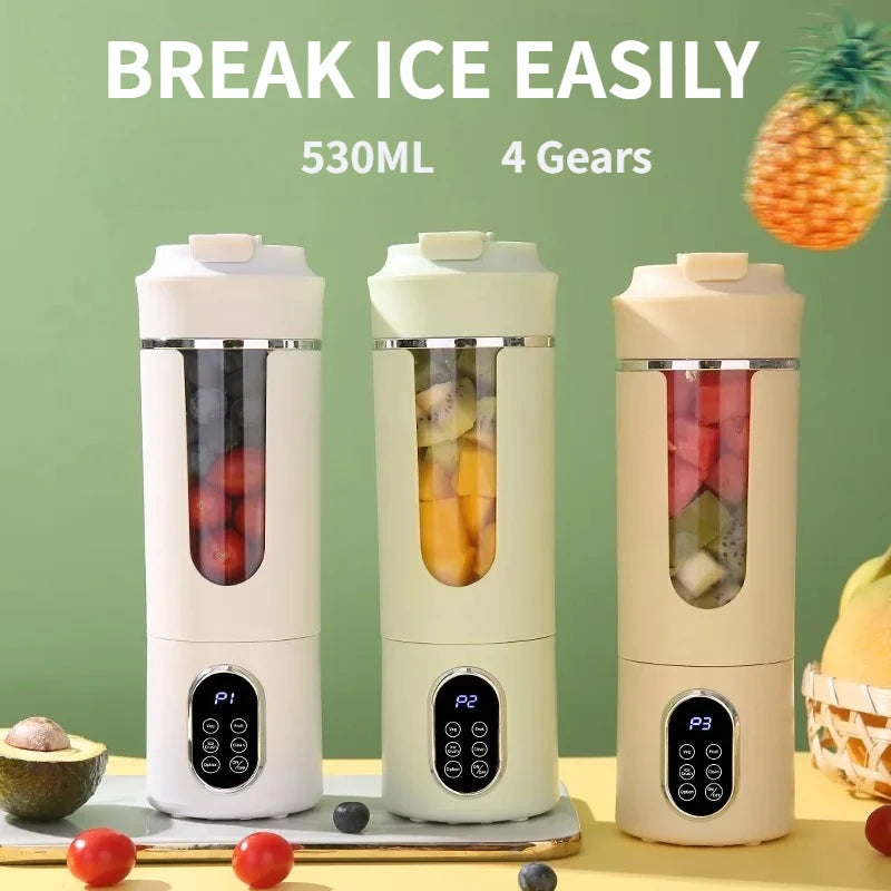 New 530ml Portable Juicer Wireless USB Charging Crushed Ice Electric Juicing 12 Blade 4 Gears 7.4V Mini Fresh Juice Blender Ürün ana görseli