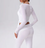 Yoga Sport Shirt Blouses Pilates Crop Top Fitness Women's Long Sleeve T-shirt Tees Sweatshirt Sportswear Woman Gym Yoga Clothes
