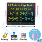 13/16 Inch LCD Drawing Tablet Writing Board Color Doodle Counting Practice Chalkboard Educational Toys For 3-12 Years Kids Gifts
