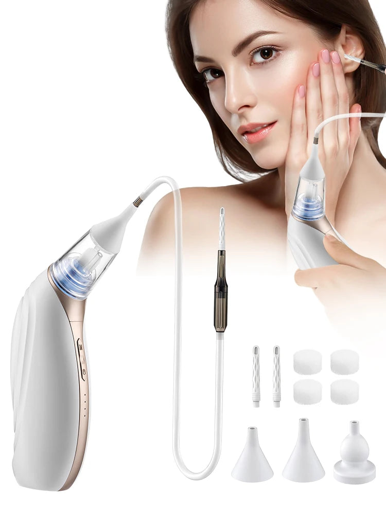 2 in 1 Ear Wax Removal Vacuum Set with 3 Levels Suction Nasal Aspirator Ear Cleaner for Adults And Kids Safe Ear Suction Tool