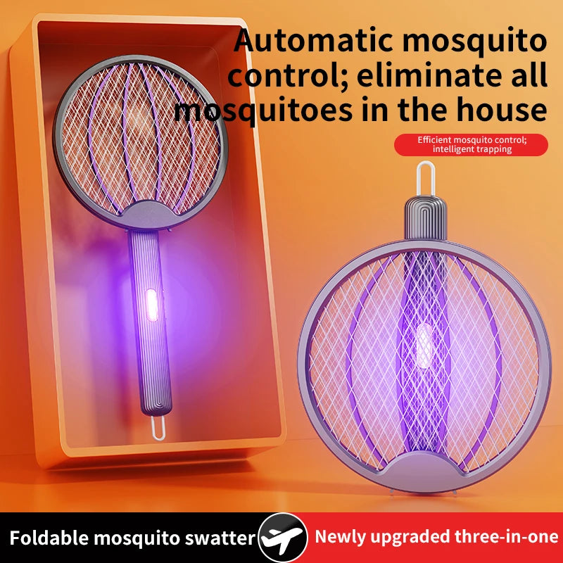 Foldable Electric Mosquito Swatter 3-in-1 Electric Mosquito Killer Anti-mosquito Lamp Rechargeable Wall-Mounted Mosquito Swatter Main image