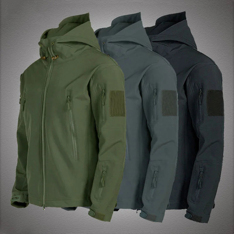 Military Shark Skin Soft Shell Jackets Men Tactical Windproof Waterproof jacket men Army Combat Jackets Mens Hooded Bomber Coats Ürün ana görseli