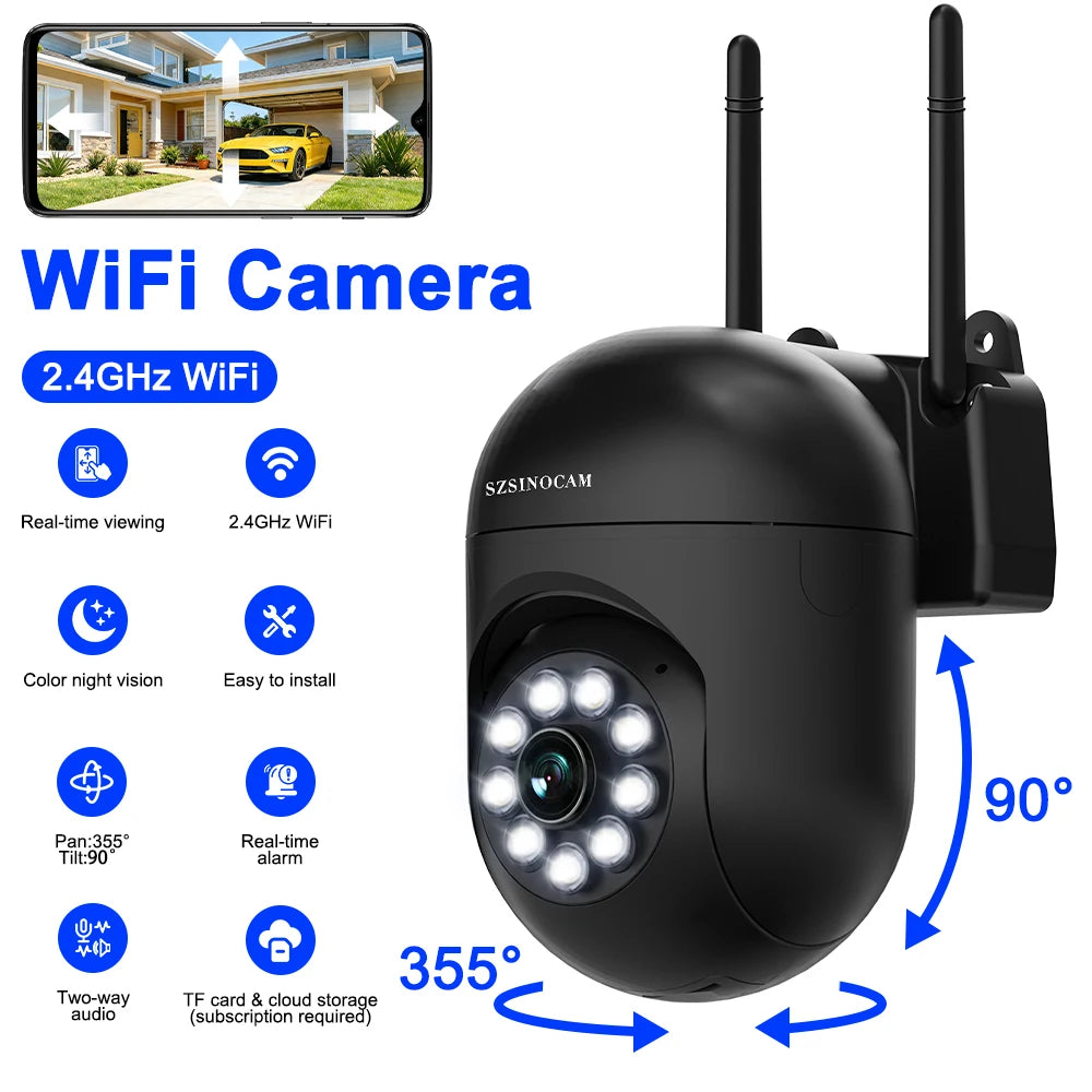 SZSINOCAM WIFI Camera Auto Tracking Two Way Audio PTZ Outdoor Wifi Surveillance Camera Security Protection Cameras Smart Home
