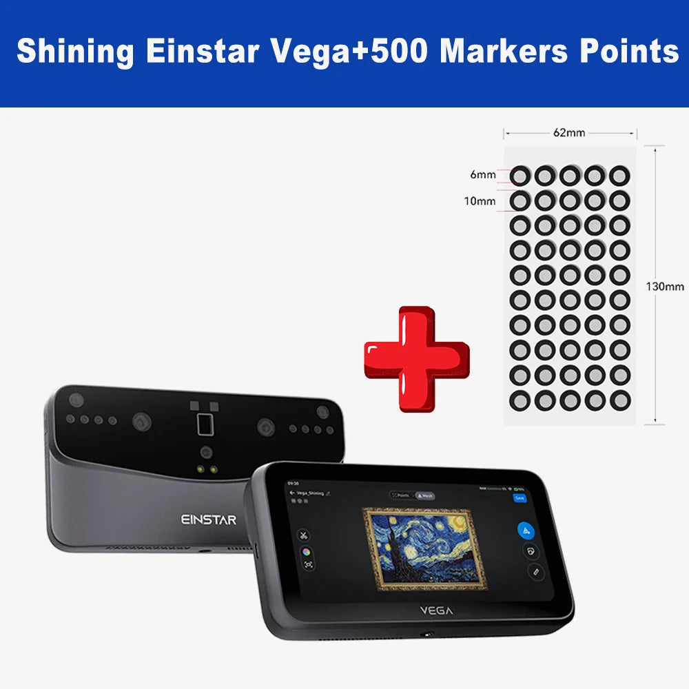 (Send Free 500 6-10nm Markers）Shining Einstar Vega 3D Scanner High-Precision 3D Fast ersatile Outdoor-Ready 3D Scanner Ürün ana görseli
