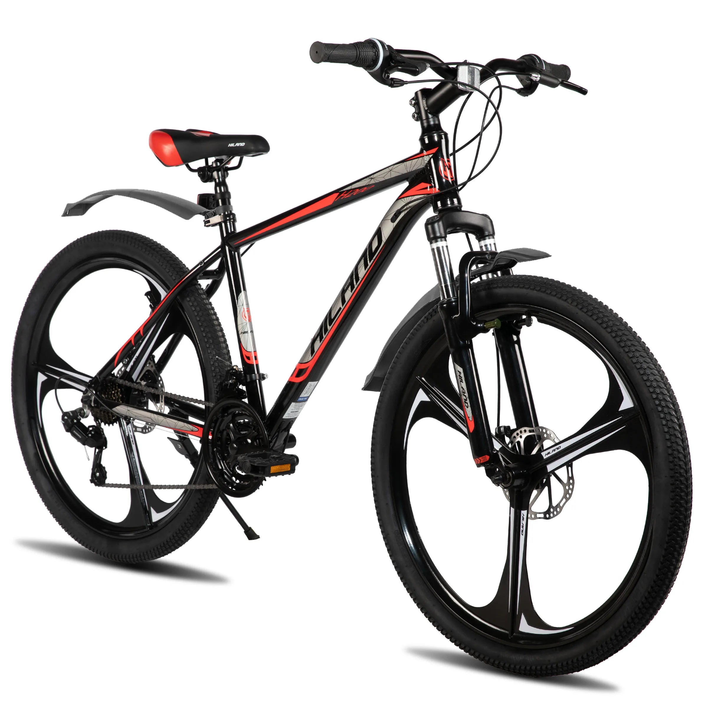HILAND Mountain Bike, 3 Spokes, 18 Speeds Drivetrain, Aluminum Frame 26 Inch Wheels, Disc-Brake Bike for Men Women Men's MTB Ürün ana görseli