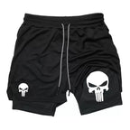 Print 2 in 1 Performance Shorts for Men Athletic Quick Dry Shorts with Phone Pocket Summer Gym Workout Running Shorts RL0302