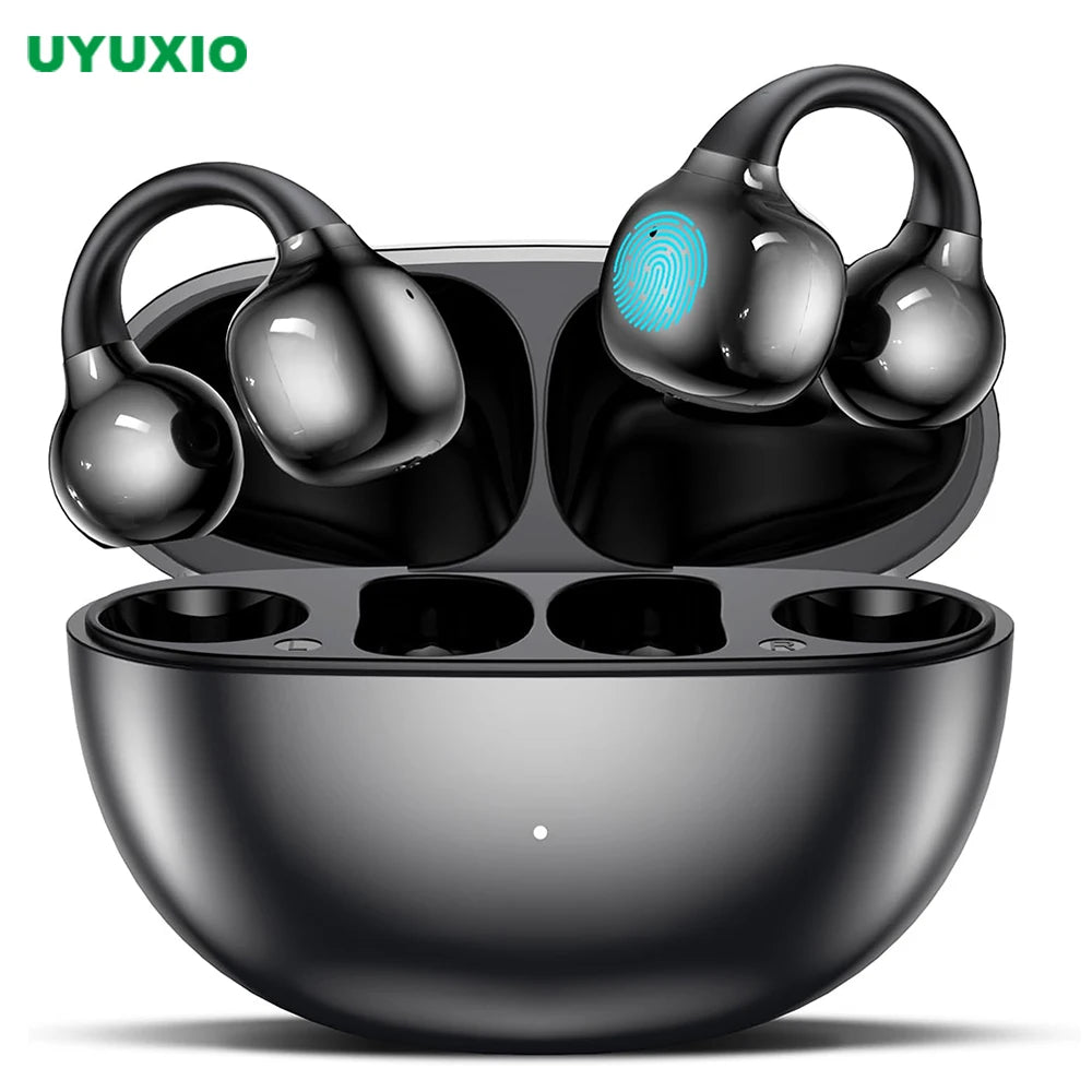 UYUXIO BT 5.4 Clip on Earbuds Wireless Open Ear Headphone with 72H Play Time Long-Battery Life Over Ear Buds for Sport Workouts Ürün ana görseli
