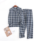 Men's Home Suits Long-sleeved Trousers Suits for Autumn and Winter Pijamas for Men Flannel Plaid Design Pajamas for Men