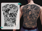 Magic Juice Ink Waterproof Tattoo Stickers Full Back Large Size Herbal Juice Temporary Tattoos Men Body Art Dragon Tiger