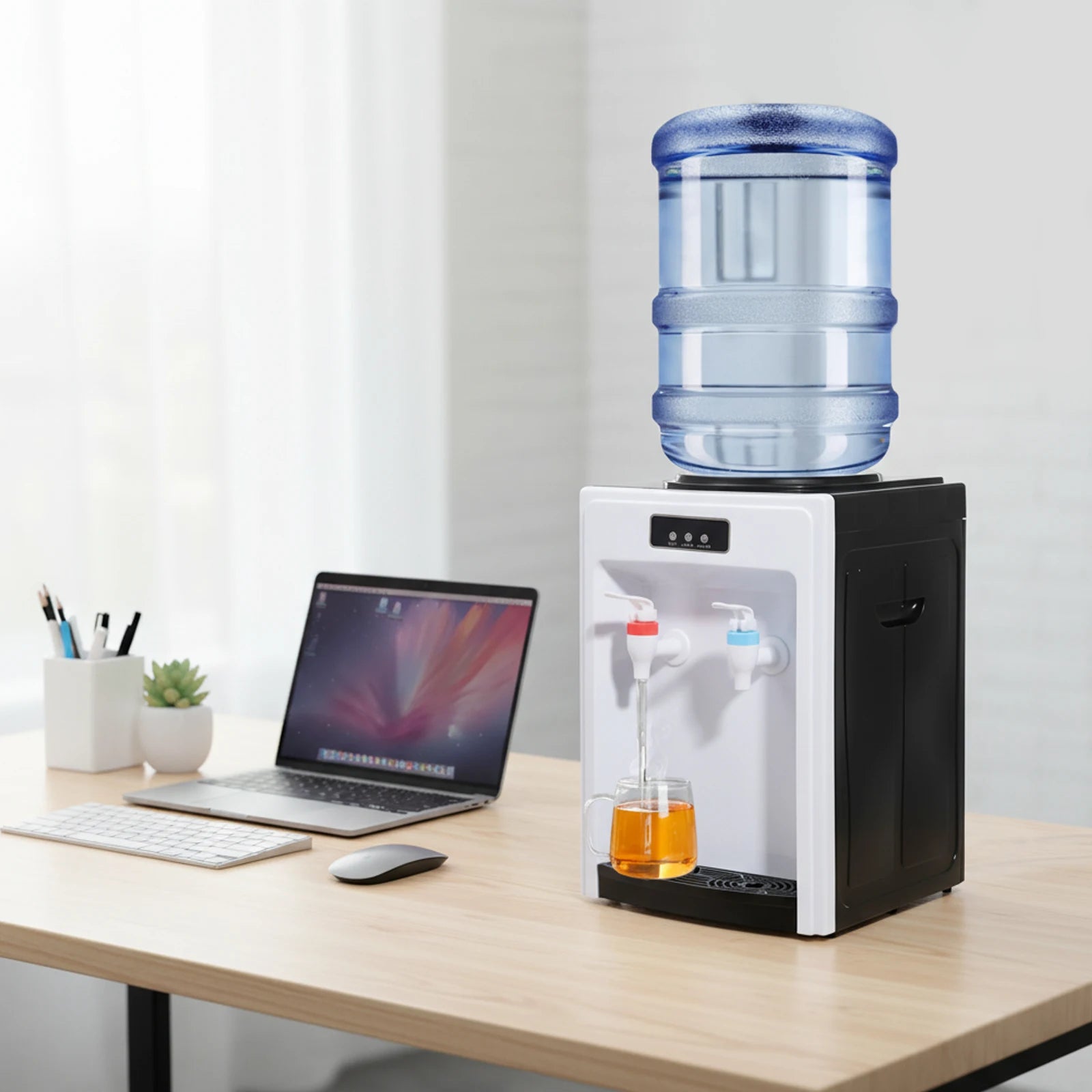 Electric Table Drinking Water Dispenser, Drinking Fountain, Office Cooler Home Hot/Cold Beverage Machine for 4.5-18.9L Buckets Ürün ana görseli