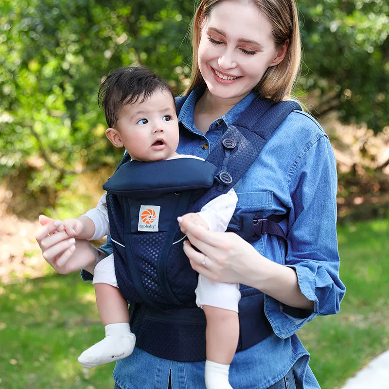 Egobaby Omni Breeze Baby Carrier All Carry Positions Breathable Mesh with Enhanced Lumbar Support & Airflow (7-45 Lb)