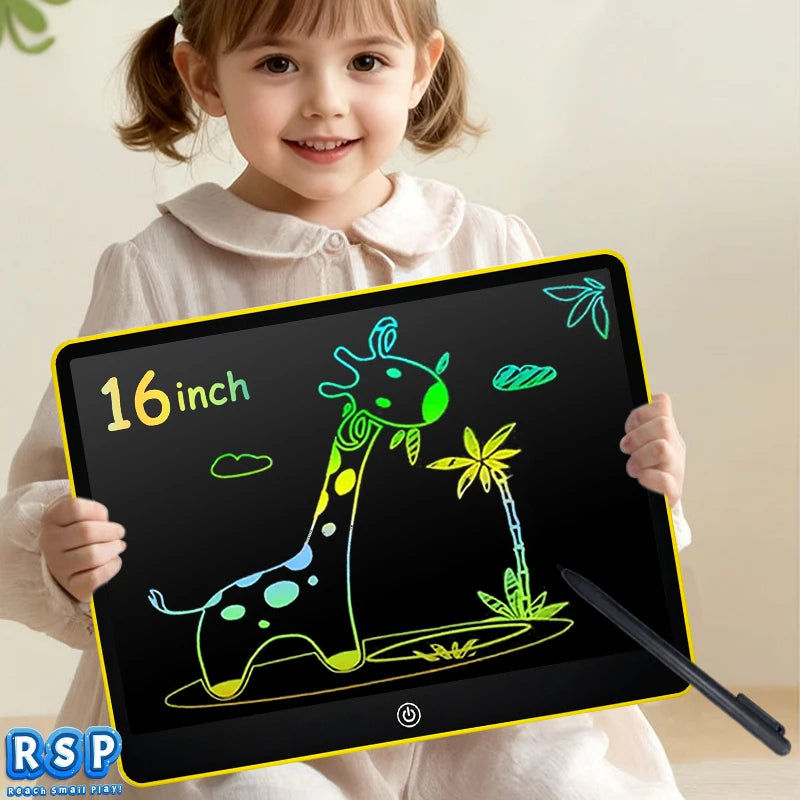 16 Inch Big LCD Writing Board 10 Inch Drawing tablet Kids Writing Painting Children Educational Toys for 3-12 Years Girls Boys Main image