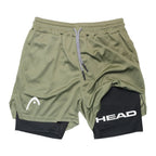 Anime Berserk Head Running Shorts Men Fitness Gym Training 2 in 1 Sports Quick Dry Workout Jogging Double Deck Summer