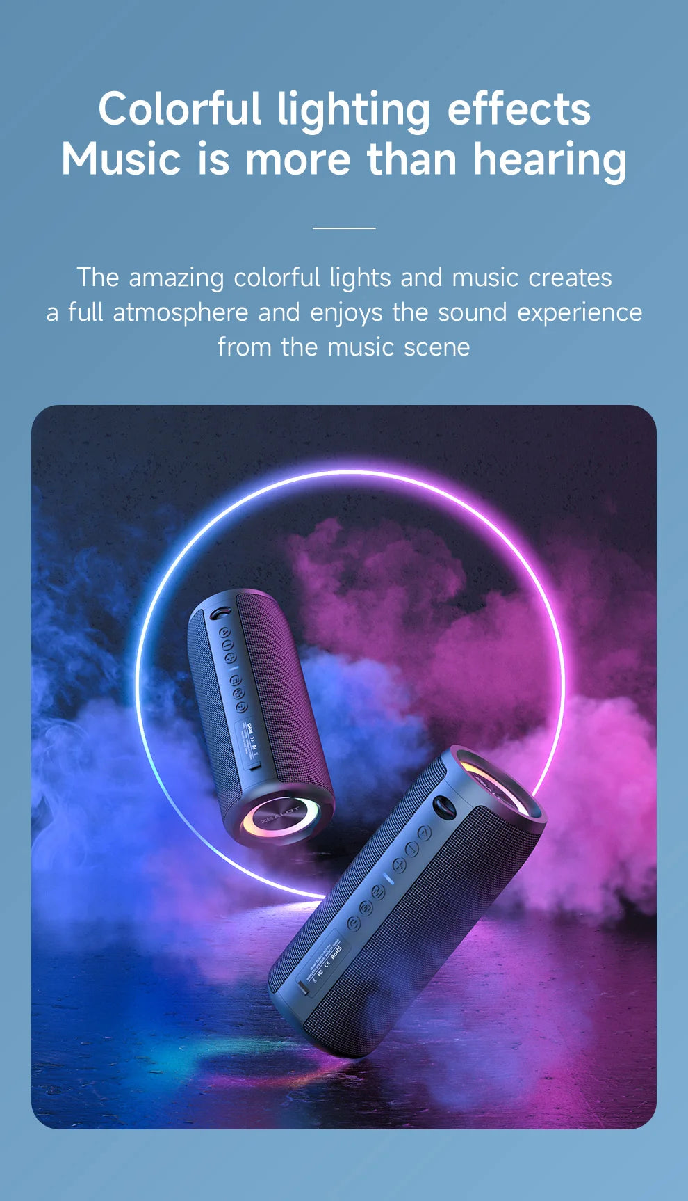 ZEALOT-S51PRO 40W High-power Bluetooth Speaker 3D Stereo Bass Bluetooth Speaker Portable IPX5 Waterproof Suitable TWS Boom Box