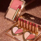 Charlotte Tilbury Lip Gloss Two Color Heart Shape Powder Blusher Highlight Spotlight Brightening Seamless Cosplay Makeup Gifts