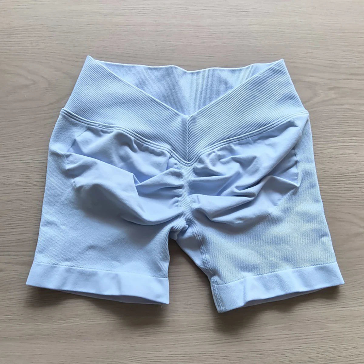 Back Scrunch Shorts Women Seamless V-Back Waist Line Scrunch Booty Shorts Fitness Workout Running Yoga Gym Shorts
