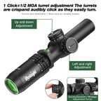 1-5X24 Tactical Optical Scope Red and Green Illuminated Reticle Hunting Scopes Compact Scope Sight
