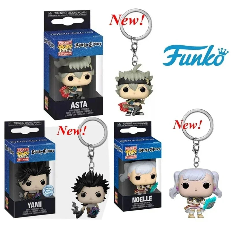 NEWest Arrival FUNKO with Box Keychain Black Clover Asta Noelle Yami Vinyl Action Figure Keychain Collectible Model Toy Ürün ana görseli