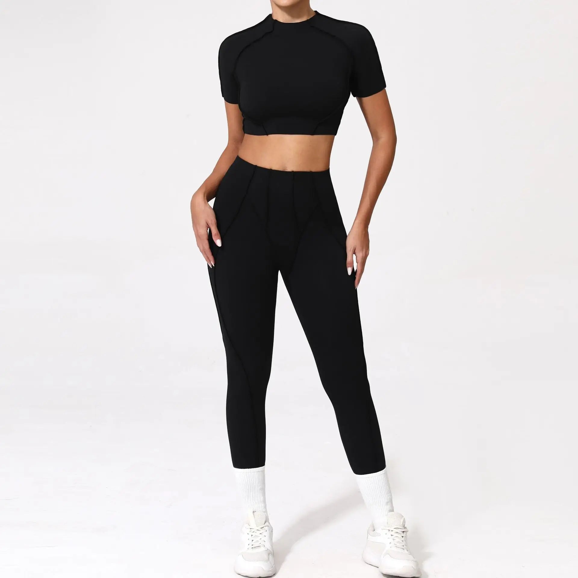 Seamless Yoga Sets Sports Fitness High Waist Hip-lifting Shapeing Trousers Backless Bra Suit Workout Gym Leggings Sets for Women