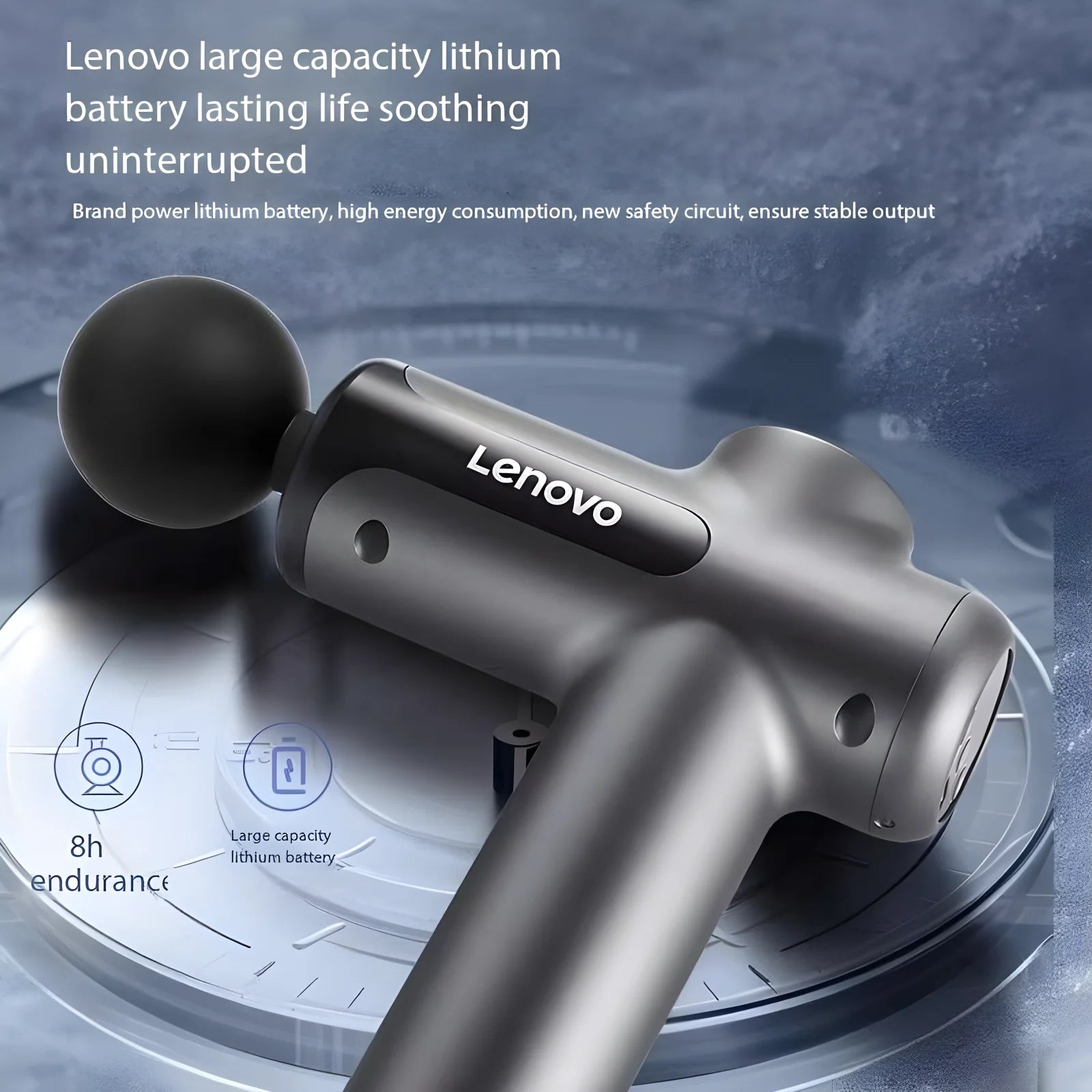 Lenovo Brand Fascia Gun Deeply Relieves Muscle Soreness Fitness and Relaxation Equipment LED Touch Screen 8Massage Head Gifts Secondary image