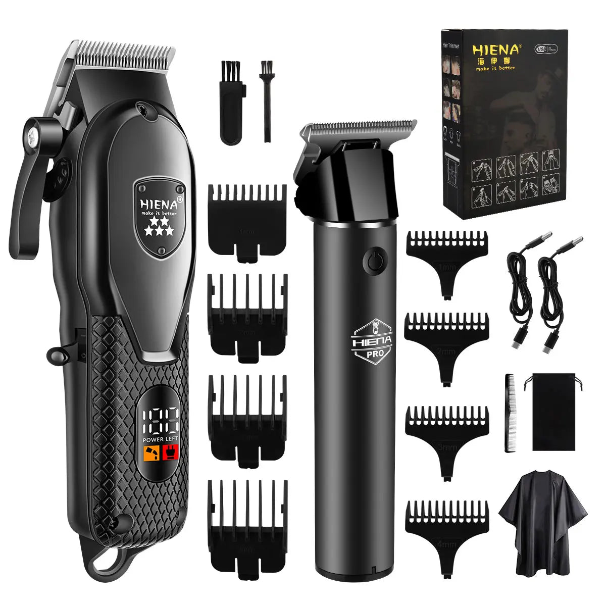 hiena Hair Clipper Kit for Men Electric Shaver Hair Trimmer Professional Cutting Machine Hair Trimmer with LCD Digital Display Ürün ana görseli