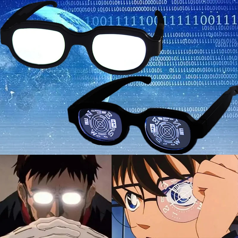 Japan Anime Detective Conan LED Light up Glasses color change funny Luminous crossdresser glasses Cosplay men Novelty Costumes Ürün ana görseli