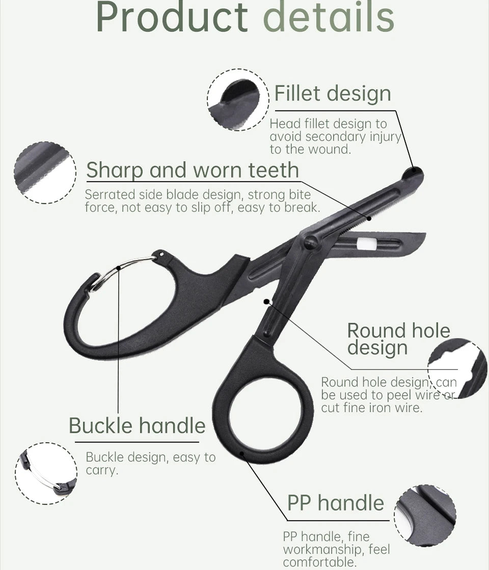 Rhino Medical Scissors Trauma Shears 18.5cm Bandage Shears Emergrncy Scissors Fluoride-Coated Stainless Steel