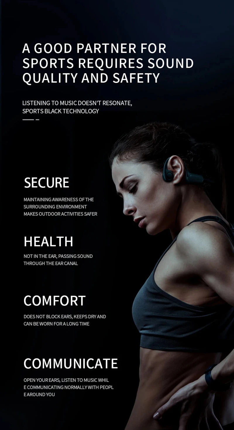 Lenovo New Real Bone Conduction Sport Headphone Wireless Earphone Bluetooth-compatible Headset Hands-free With Mic For Running