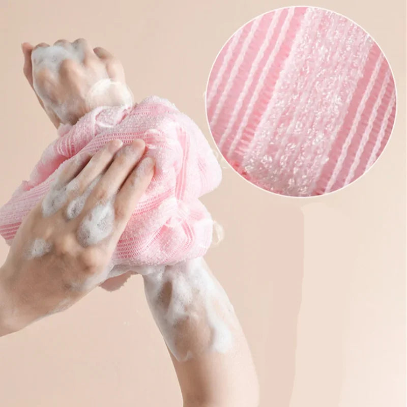 New Japanese Gentle Bath Rubbing Washcloth Nylon Bath Towel Back Exfoliating Scrub Shower Brush Sponge Body Bathroom Accessories
