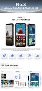 Blackview OSCAL MARINE 3 Rugged Smartphone 6.56" HD 90Hz Display Helio G81 13MP+16MP Camera 5000mAh Battery Android 16 Mobile