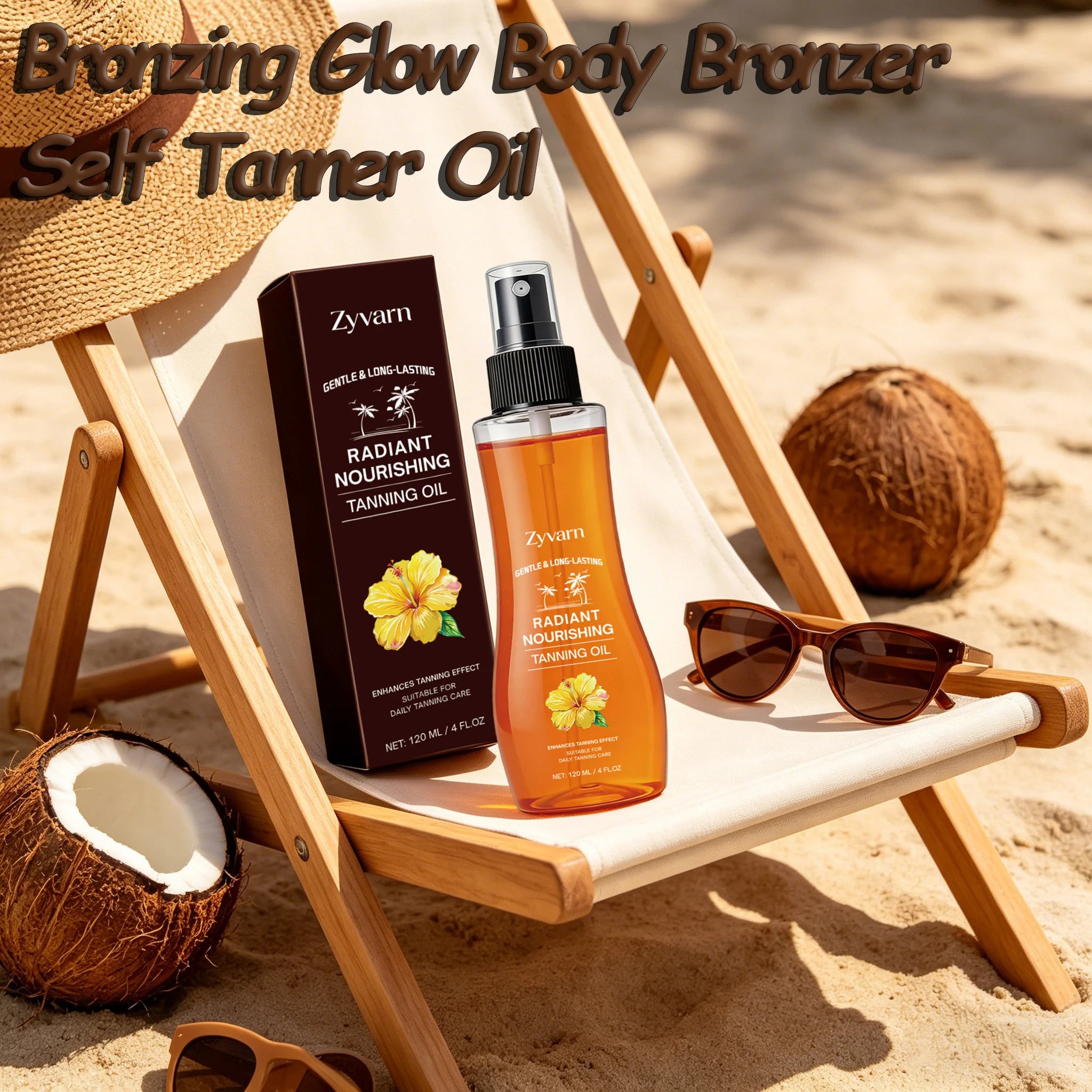 Sun Tanning Oil Nourishing Bronzing Tanning Oil Lasting Sun Kissed Glow Hydrating Skin Care For Outdoor Beach Tanning Sessions Ürün ana görseli
