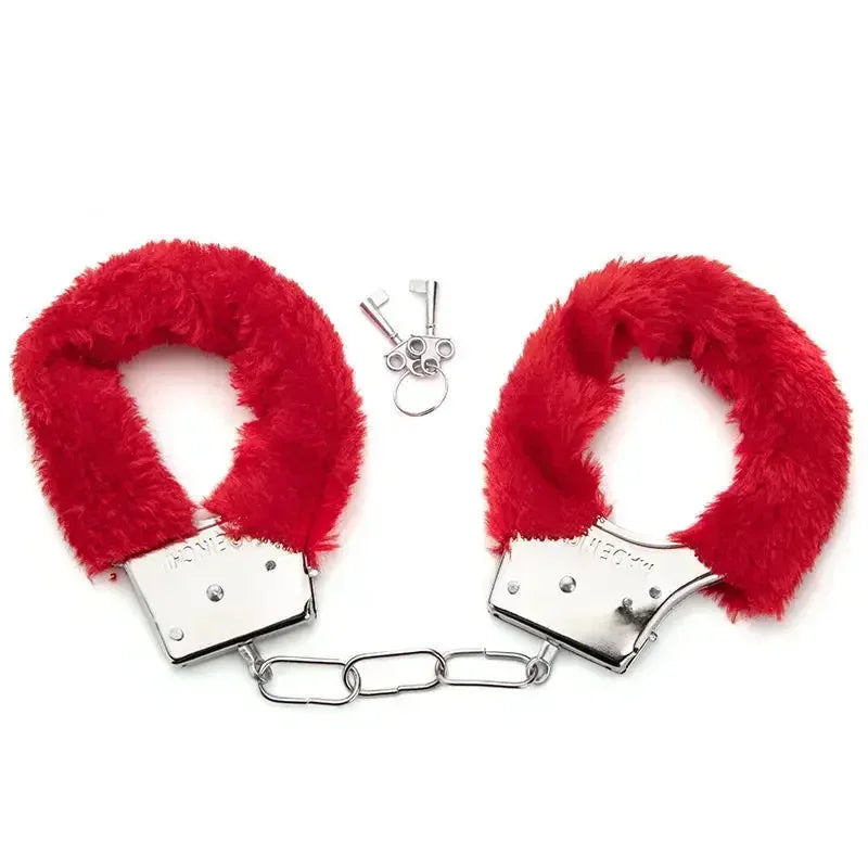 BDSM Hand Binding Sex Adult Hands Binding Toys Adjustable Metal Plush Handcuffs Binding Fetish Slave Couples Adult Game Products