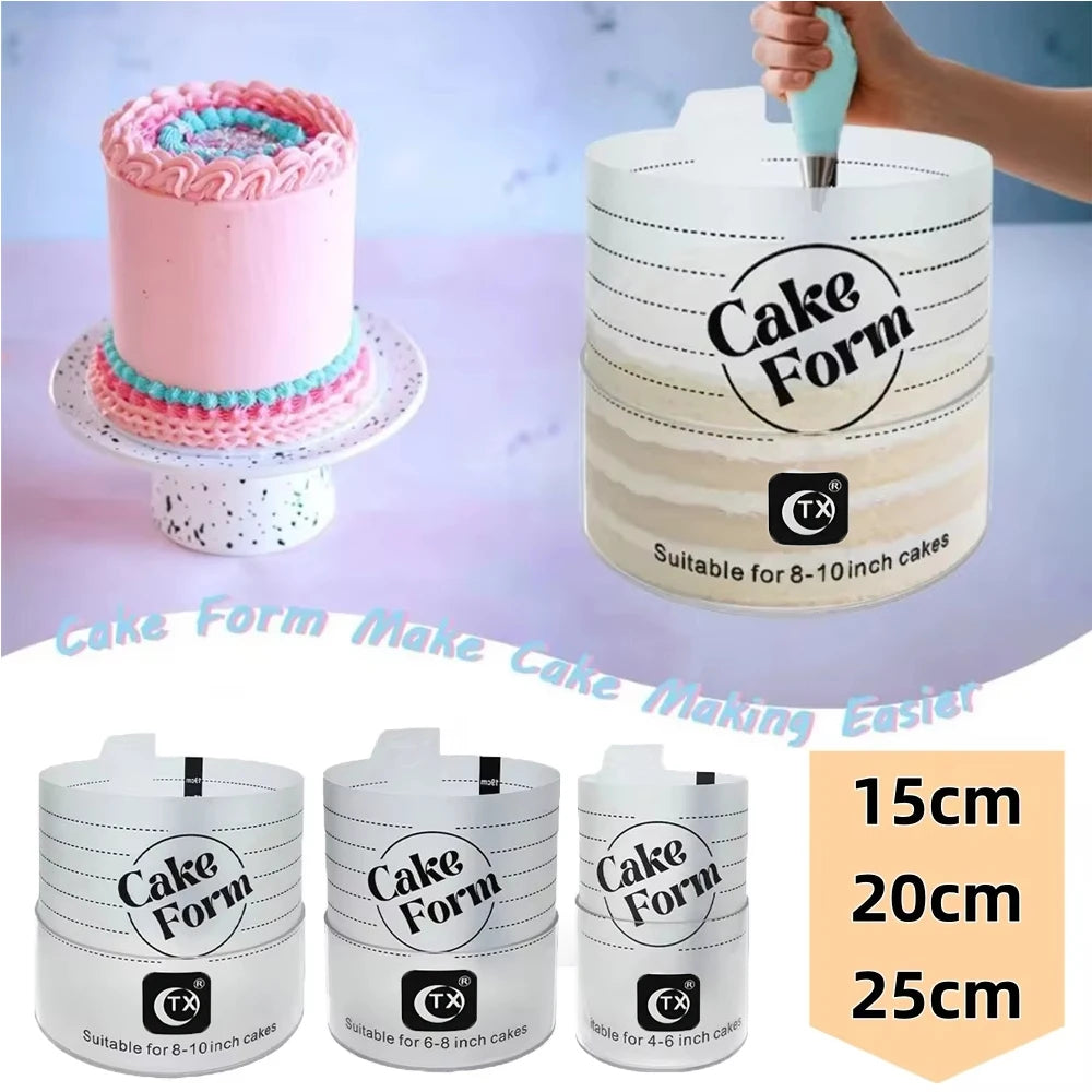 15/20/25cm Adjustable Round Cake Ring Mold Extendable With Scale Mousse Dessert Cake Cream Baking Kitchen Tools Cake Styling Kit Ürün ana görseli