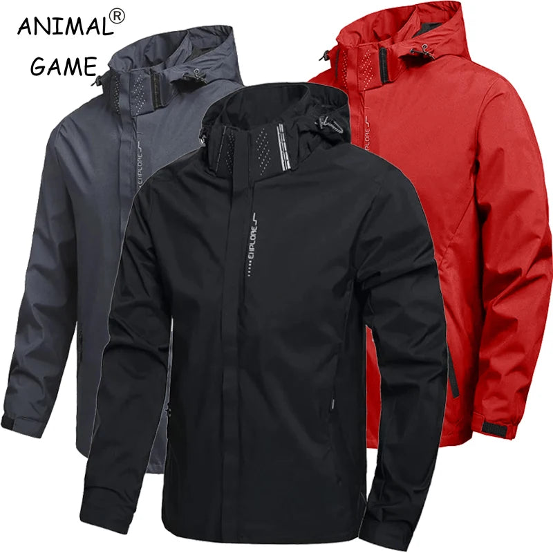 Men's Outdoor Waterproof Raincoat Lightweight Cycling Coat with Hood Streetwear Hiking Windproof Jacket Climbing Outdoor Jackets Ürün ana görseli