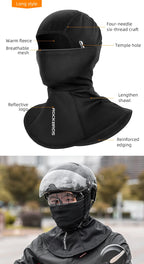 ROCKBROS Cycling Caps Full Face Mask Winter Breathable Windproof Fleece Bike Neck Cover Scarf Mask Skiing Motorcycle Bicycle Hat