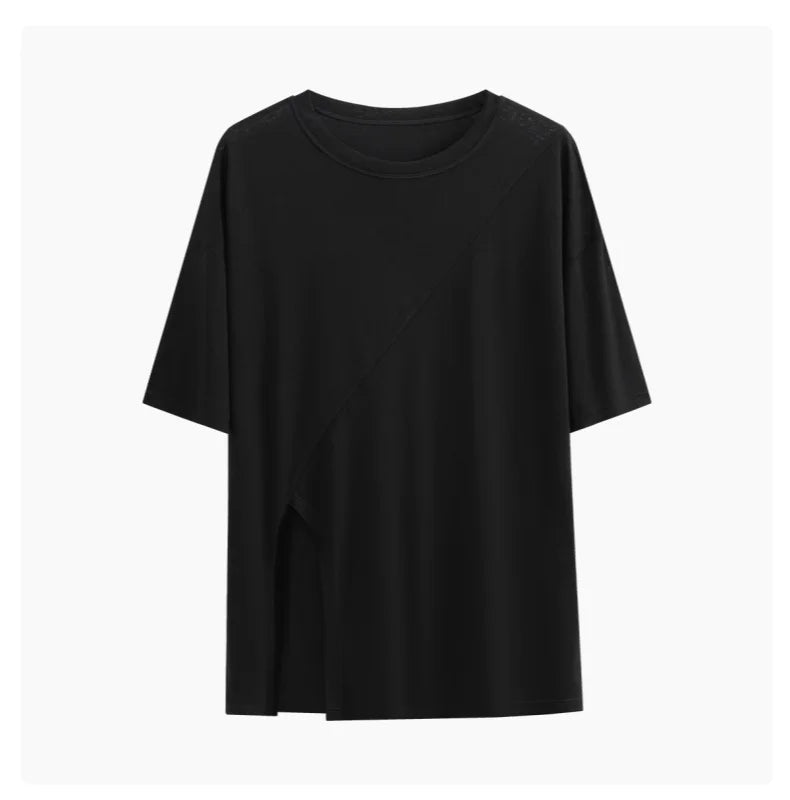 DRUR Women Thin Summer Yoga Shirts Loose Fit Breathable Workout Tops with Side Slits Lightweight Running Sport Tee Athletic Wear